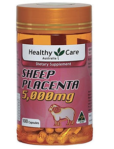 Healthy Care Sheep Placenta 5000mg 100 Capsules Nutritional Supplements Made in Australia